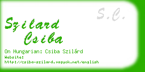 szilard csiba business card