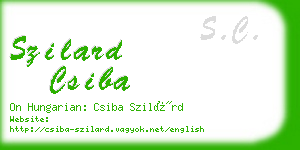 szilard csiba business card